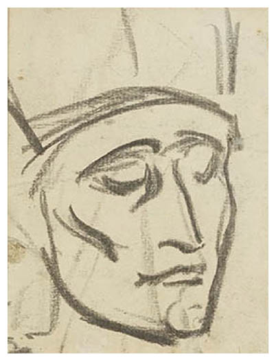 Study for Madonna , Charcoal drawing by Henri Gaudier-Brzeska